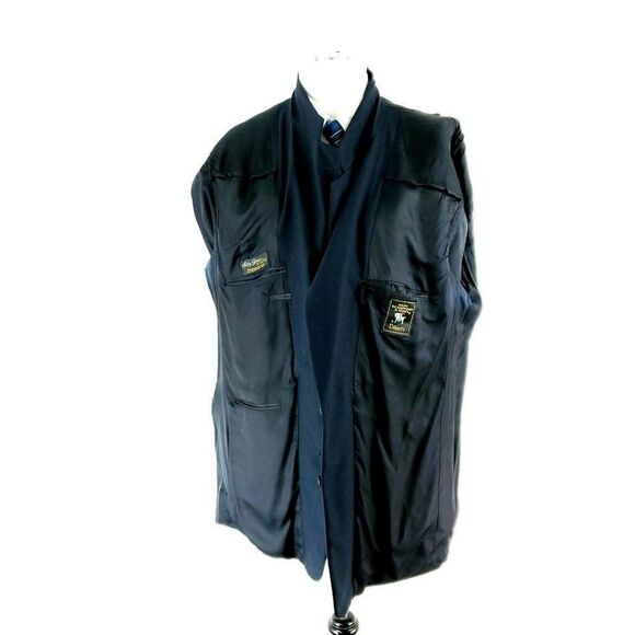 Hart Schaffner Marx Soft Tailored Virgin Heavy Wool 2 Button Sport Coat 48L Blue - Picture 10 of 11